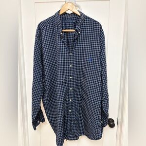Ralph Lauren Navy and White Checkered Shirt